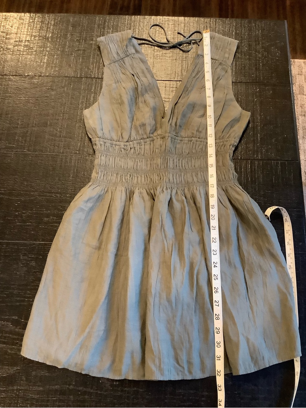Abercrombie & Fitch Olive Green V-Neck Sleeveless Mini Dress - Picture 6 of 6